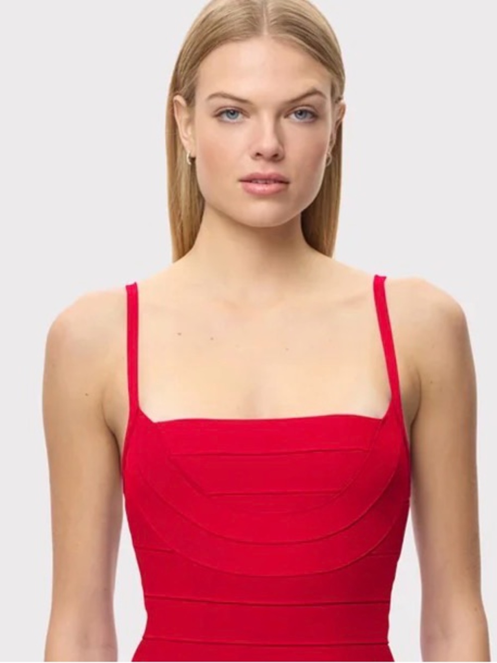 Hervé Léger Women's Red Structured alter top.